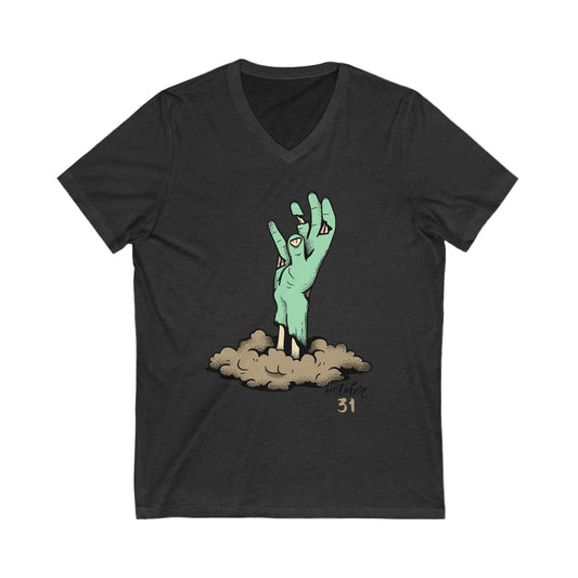 Halloween Zombie Hand V-Neck Shirt