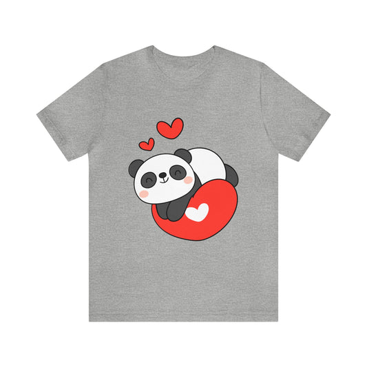 Panda Lying On A Heart Shirt