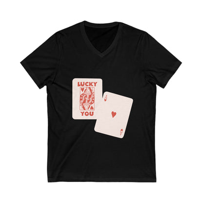 Queen Heart Lucky You V-Neck Shirt