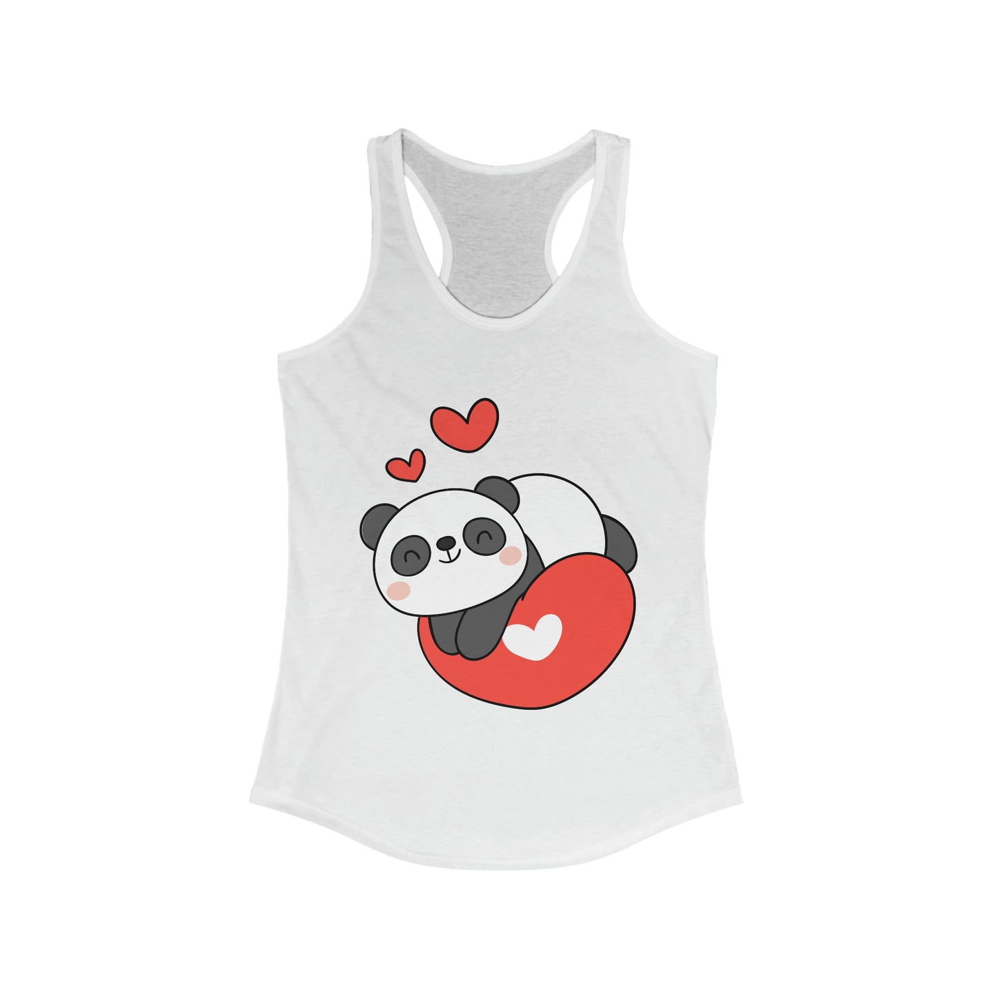 Panda Lying On A Heart Tank Top