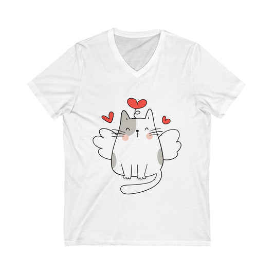 Angel Cat V-Neck Shirt