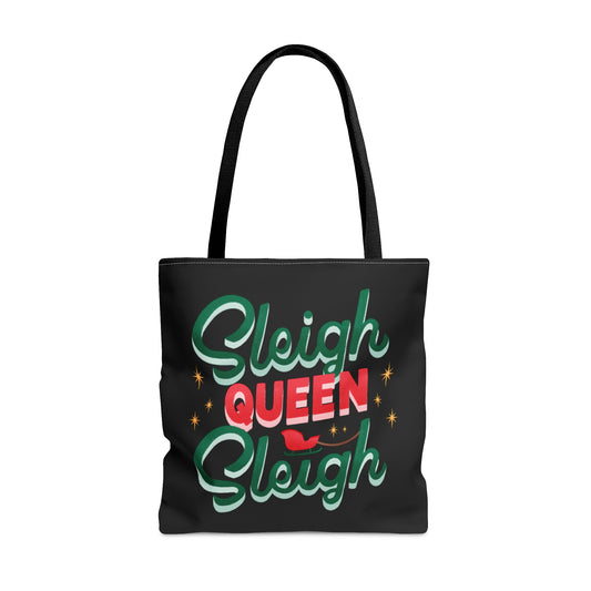 Christmas Sleigh Queen Quote Tote Bag