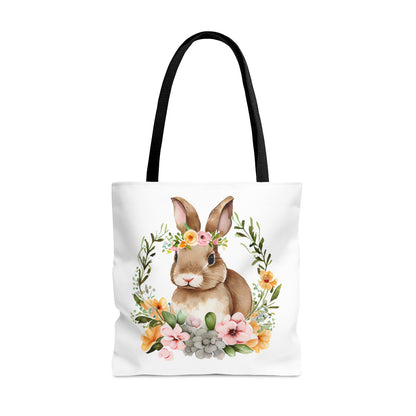 Easter Flower Bunny Tote Bag