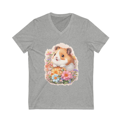 Hamster Sticker Art V-Neck Shirt