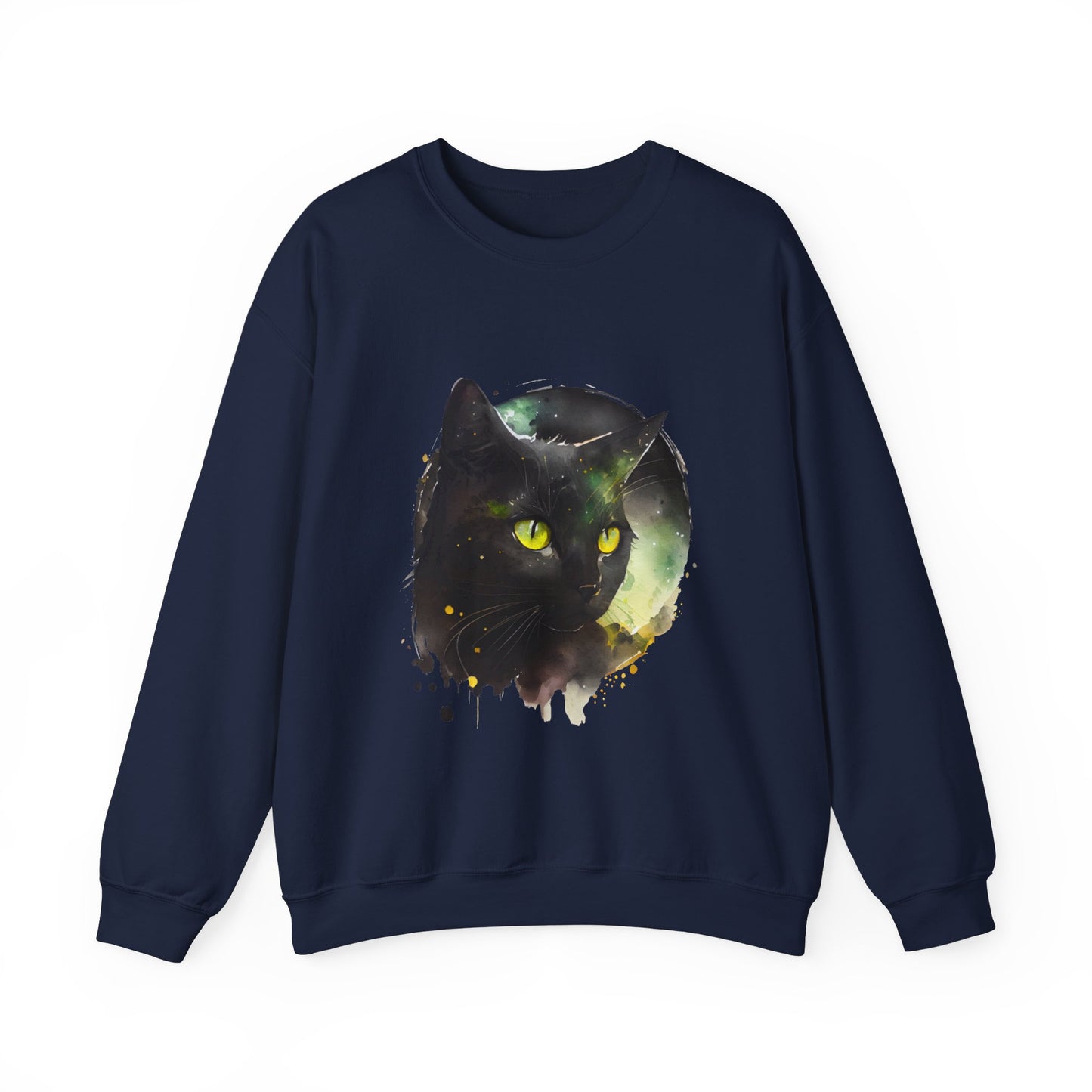 Black Cat Watercoloring Sweatshirt