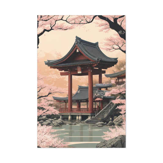 Shinto Shrine Semi Realism Canvas