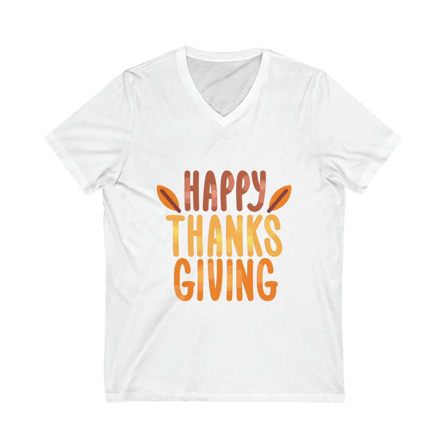 Leaf Happy Thanksgiving V-Neck Shirt