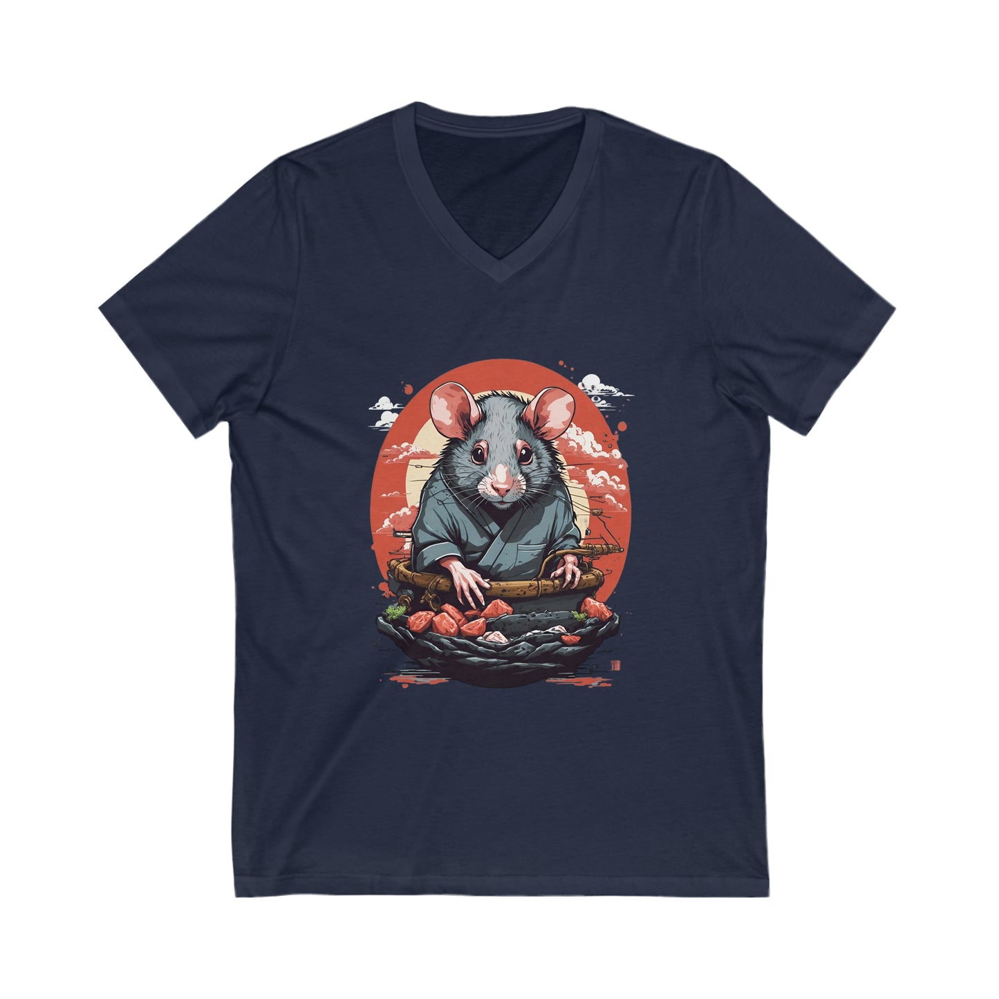 Rat Cartoon V-Neck Shirt