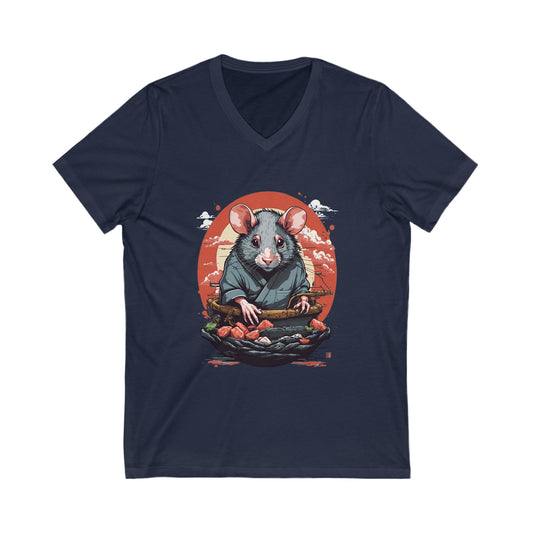 Rat Cartoon V-Neck Shirt