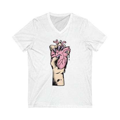 Halloween Ripped Out Heart V-Neck Shirt