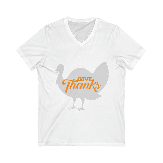 Turkey Give Thanks V-Neck Shirt