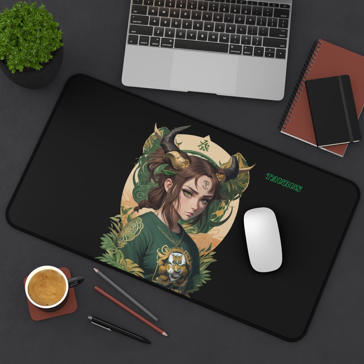 Zodiac Taurus Manga Girl Desk Mat