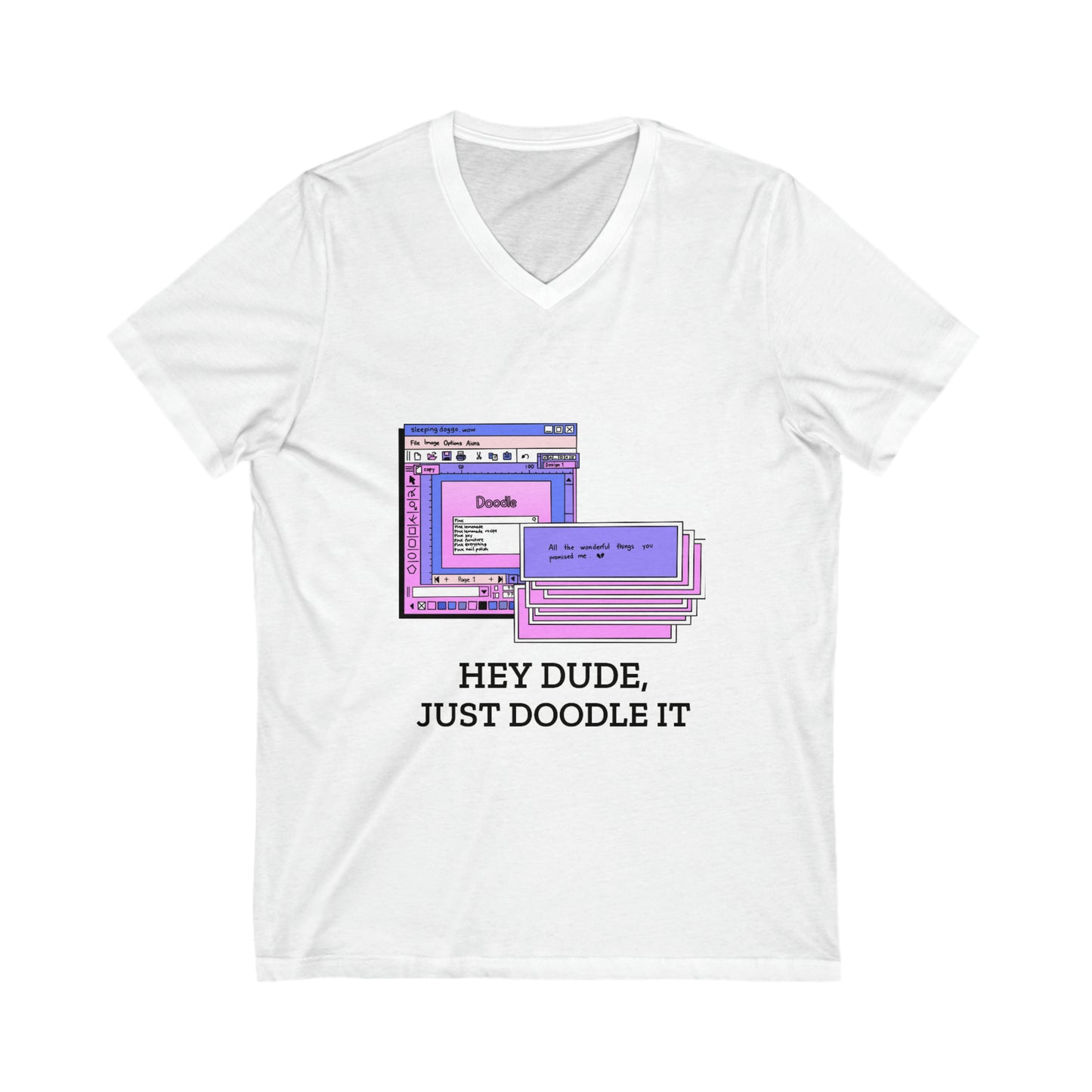 Technology Just Doodle It V-Neck Shirt