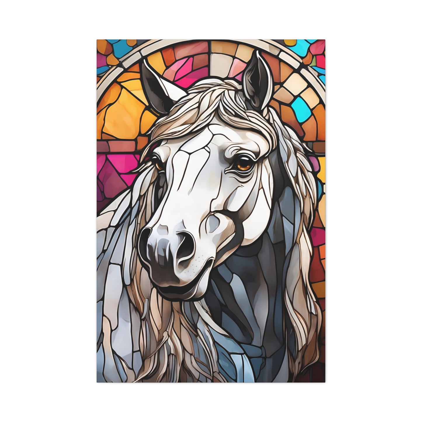 Horse Stained Glass Canvas