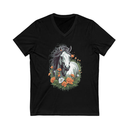 Horse Semi Realism V-Neck Shirt