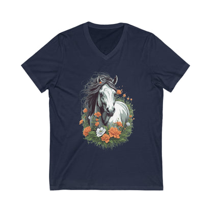 Horse Semi Realism V-Neck Shirt