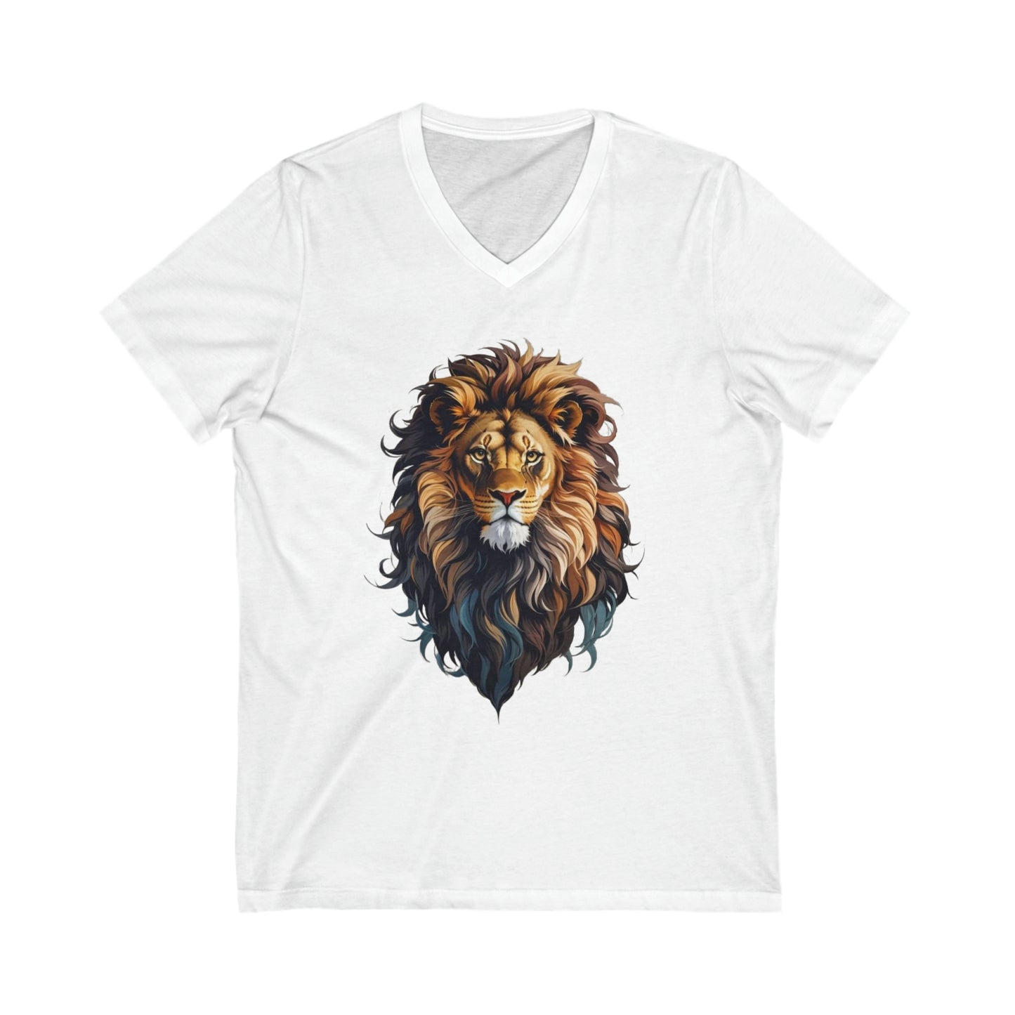 Lion Illustration V-Neck Shirt