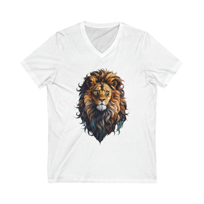 Lion Illustration V-Neck Shirt