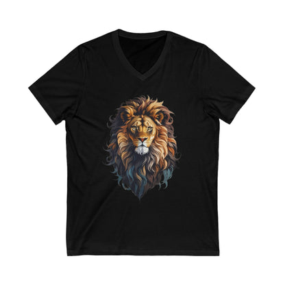 Lion Illustration V-Neck Shirt