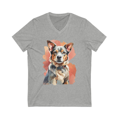 Dog Watercoloring V-Neck Shirt