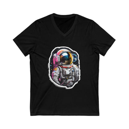 Astronaut Sticker V-Neck Shirt