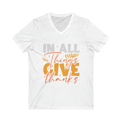 In All Things Give Thanks V-Neck Shirt