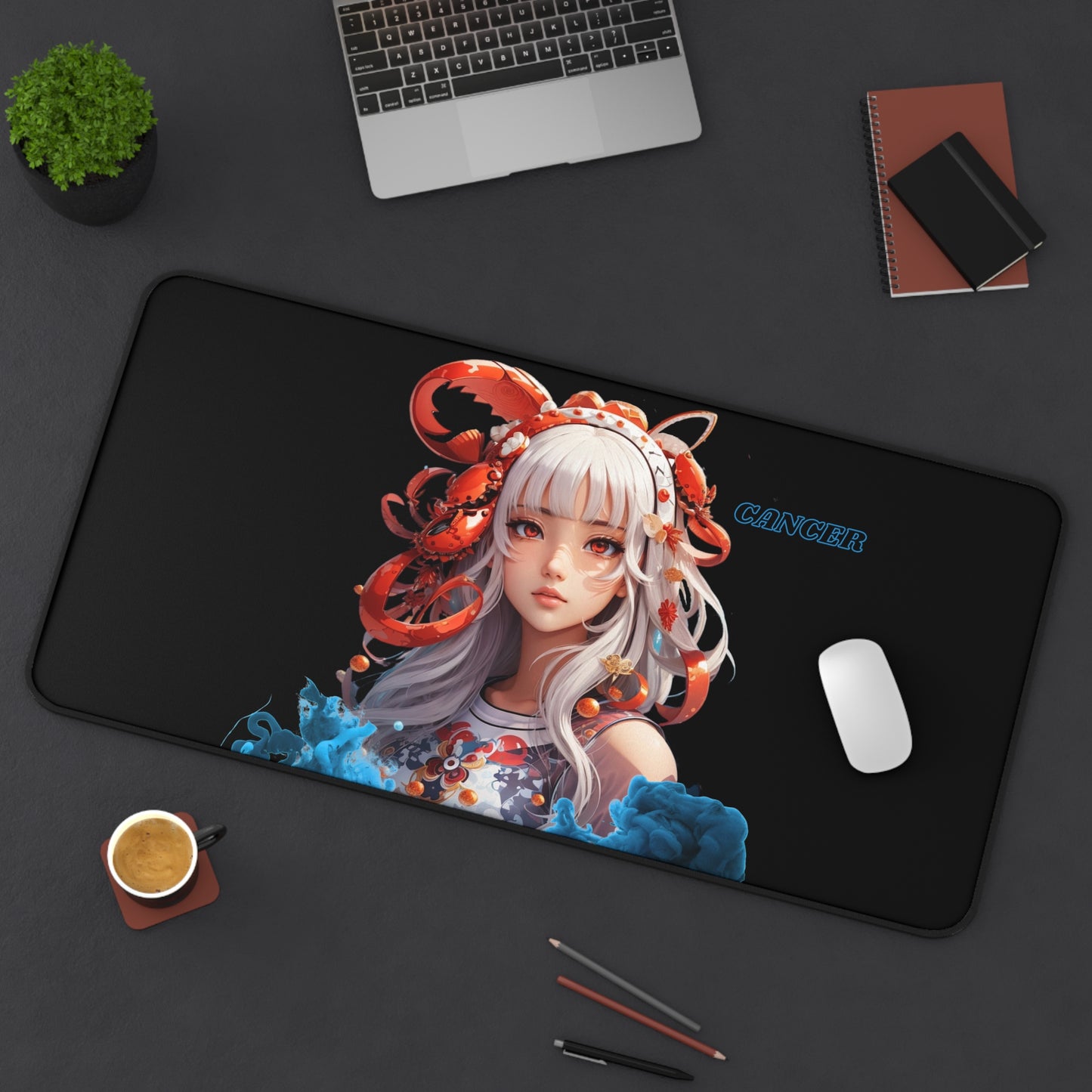 Zodiac Cancer Manga Girl Desk Mat