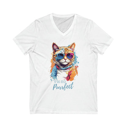 Cat Purrfect Quote V-Neck Shirt