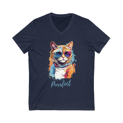 Cat Purrfect Quote V-Neck Shirt