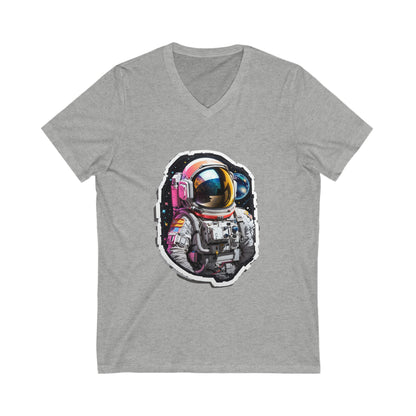 Astronaut Sticker V-Neck Shirt