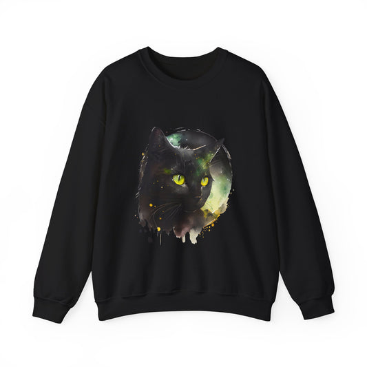 Black Cat Watercoloring Sweatshirt